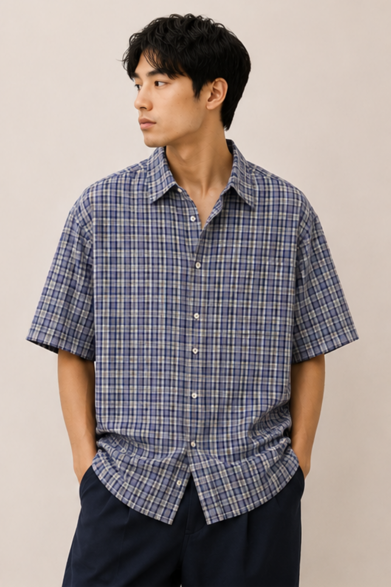 Ficko Checked Navy Shirt