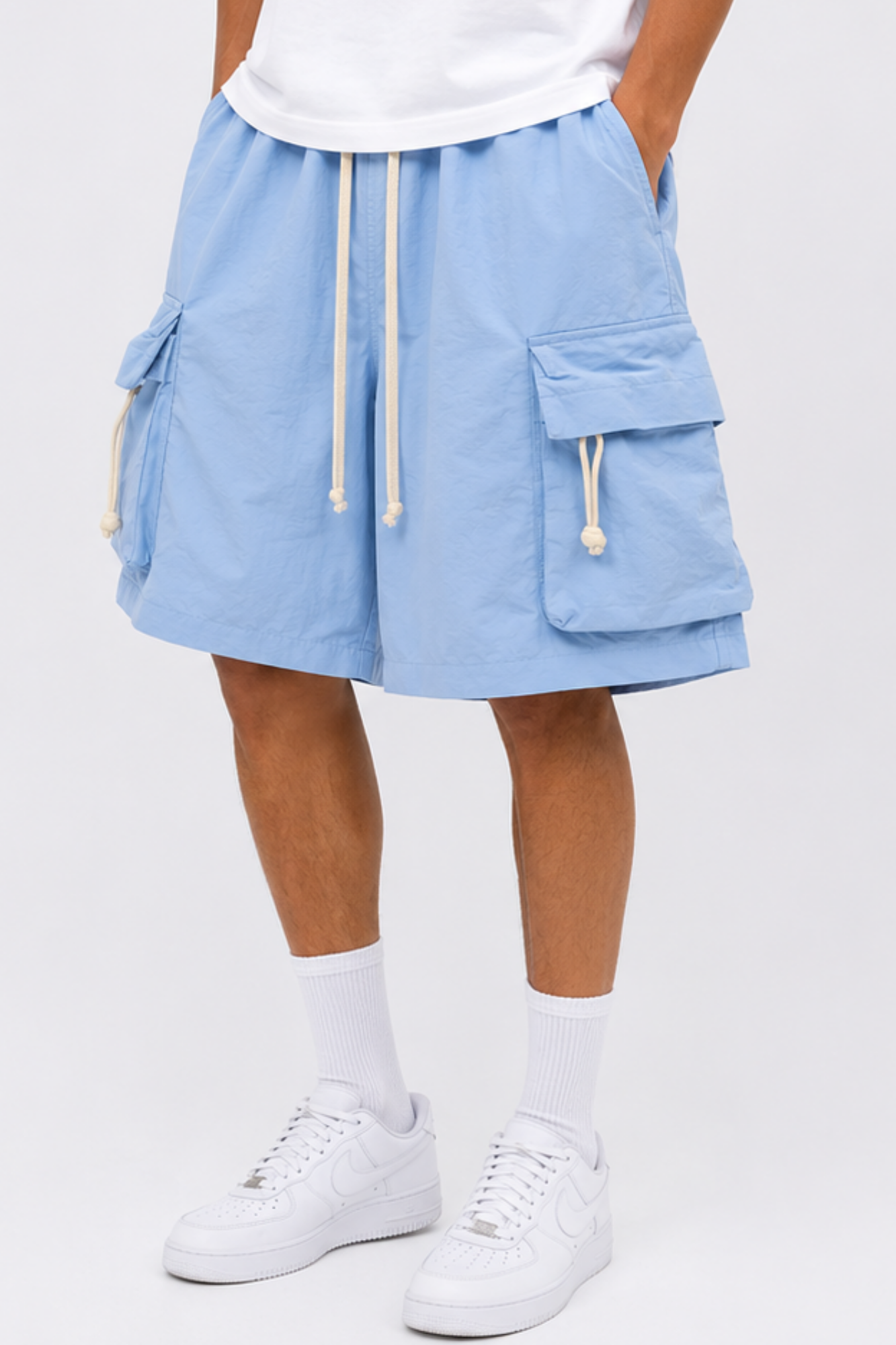 Cargo Shorts Sky Blue Drawstring