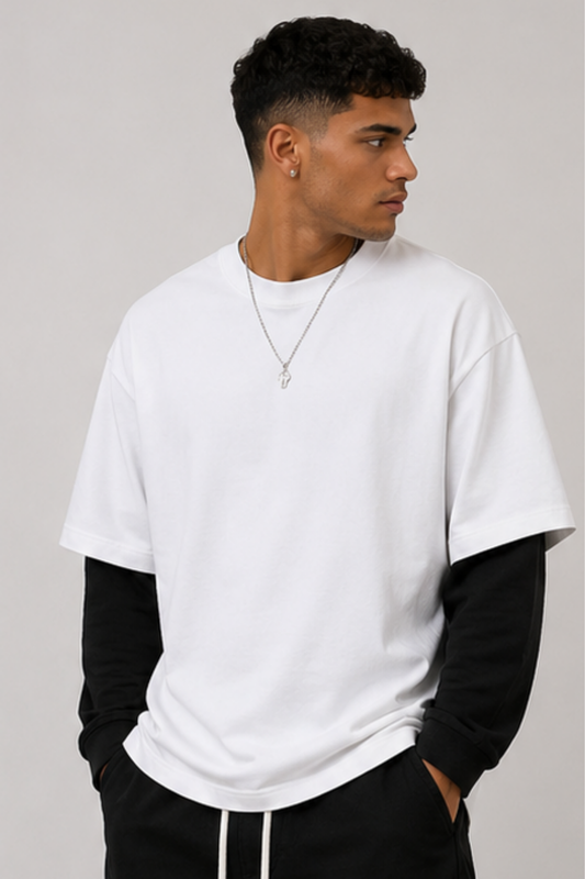 Layered Longsleeve White Black