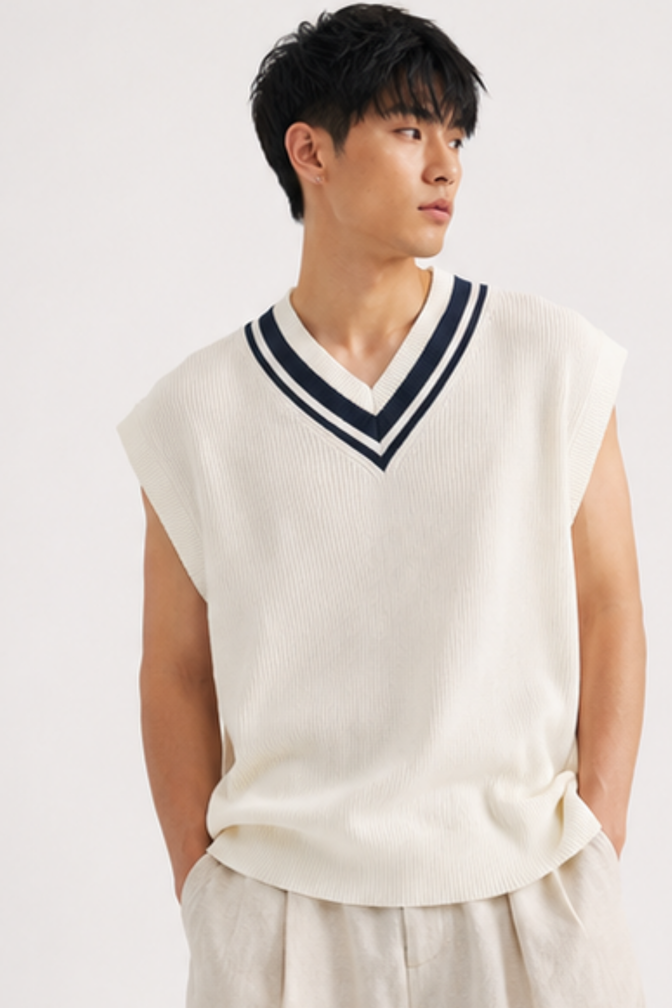 Gilet Bianco Scollo V