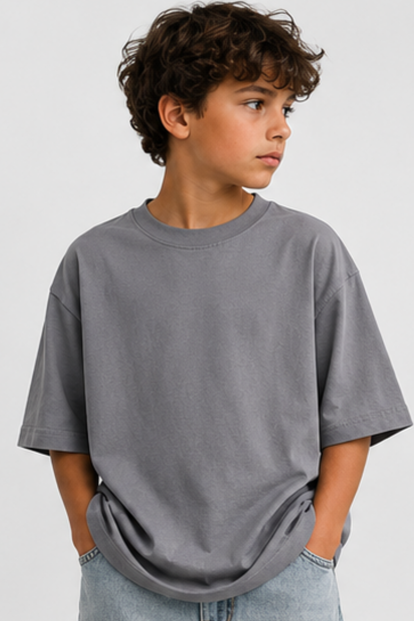 T-Shirt Basic Grigia Kids