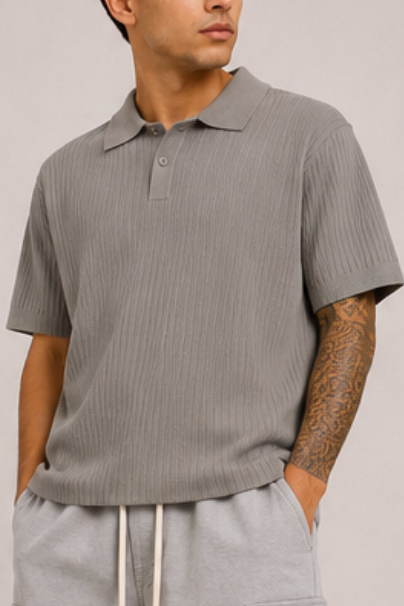 Polo Knit Essential Taupe