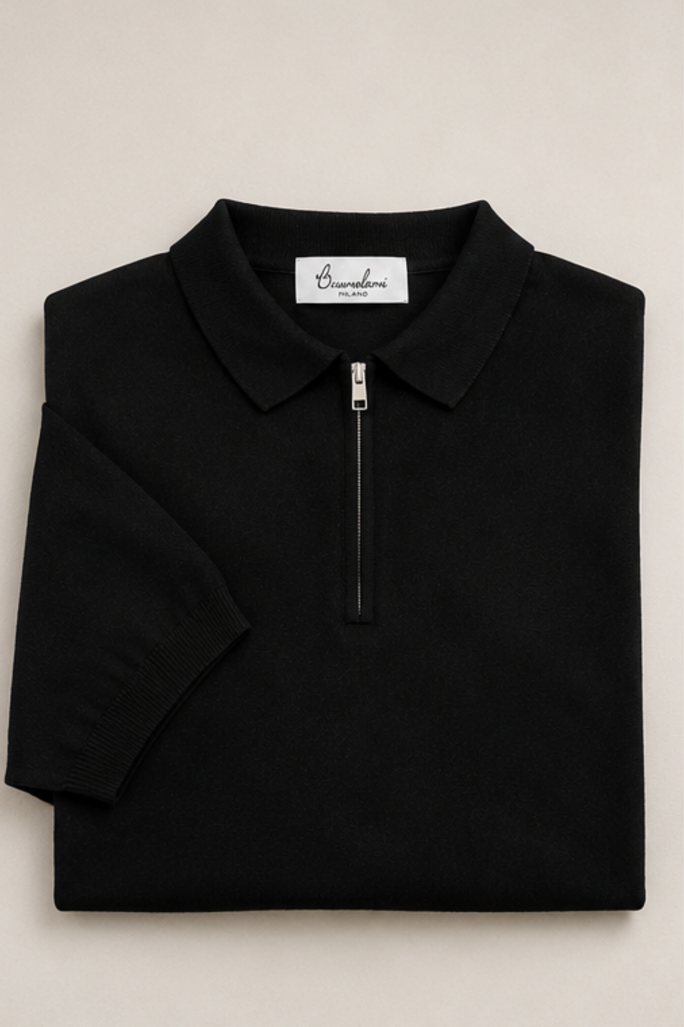 BrunoLeoni Zip Polo Black