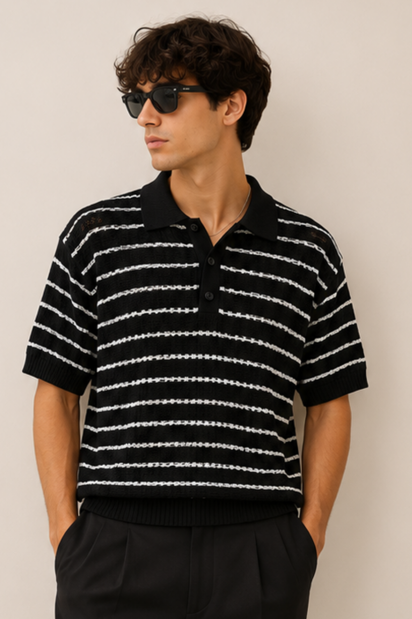 Ficko Riviera Knit Polo Blue Navy
