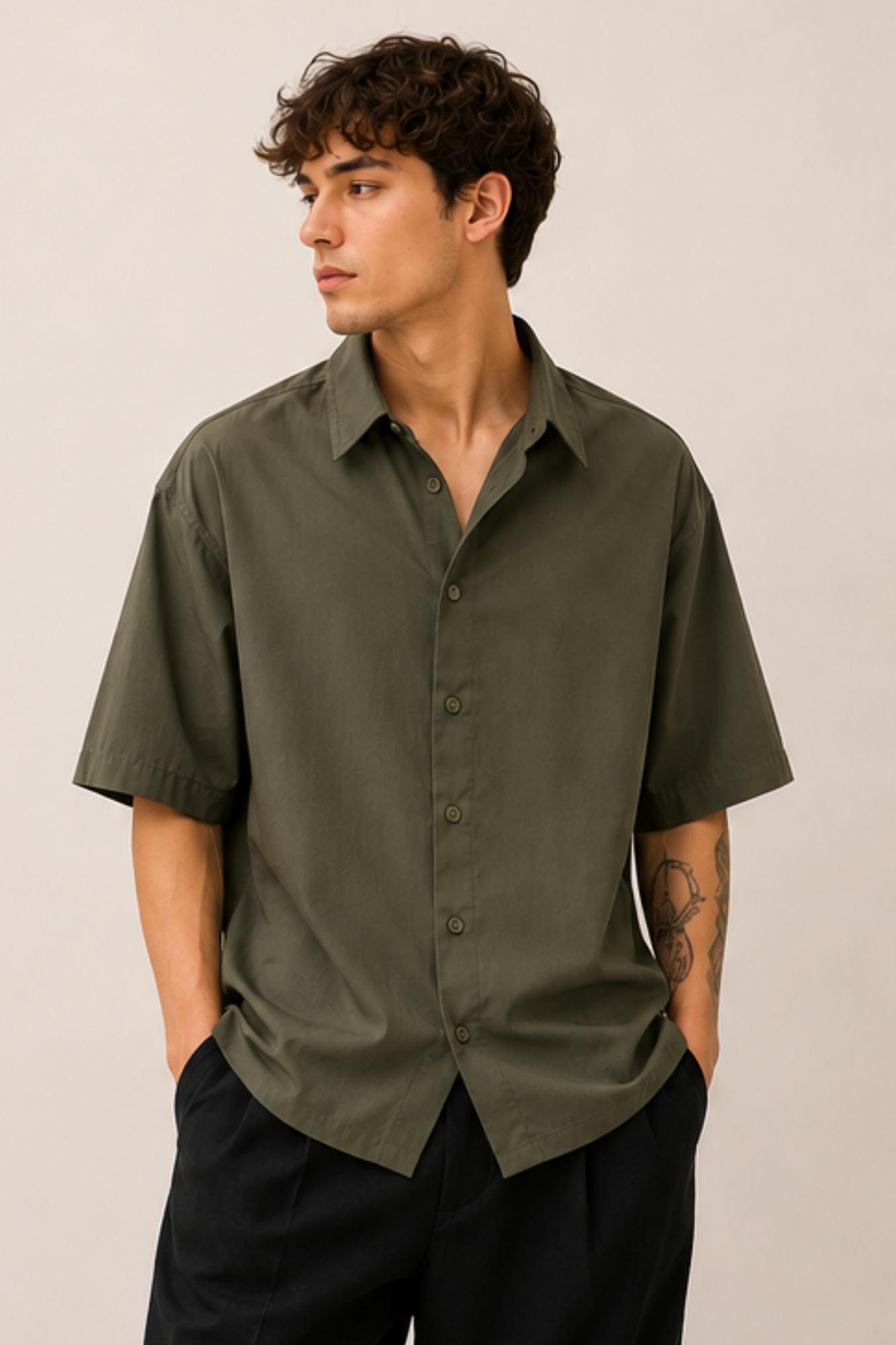 Ficko Checked Shirt Sage