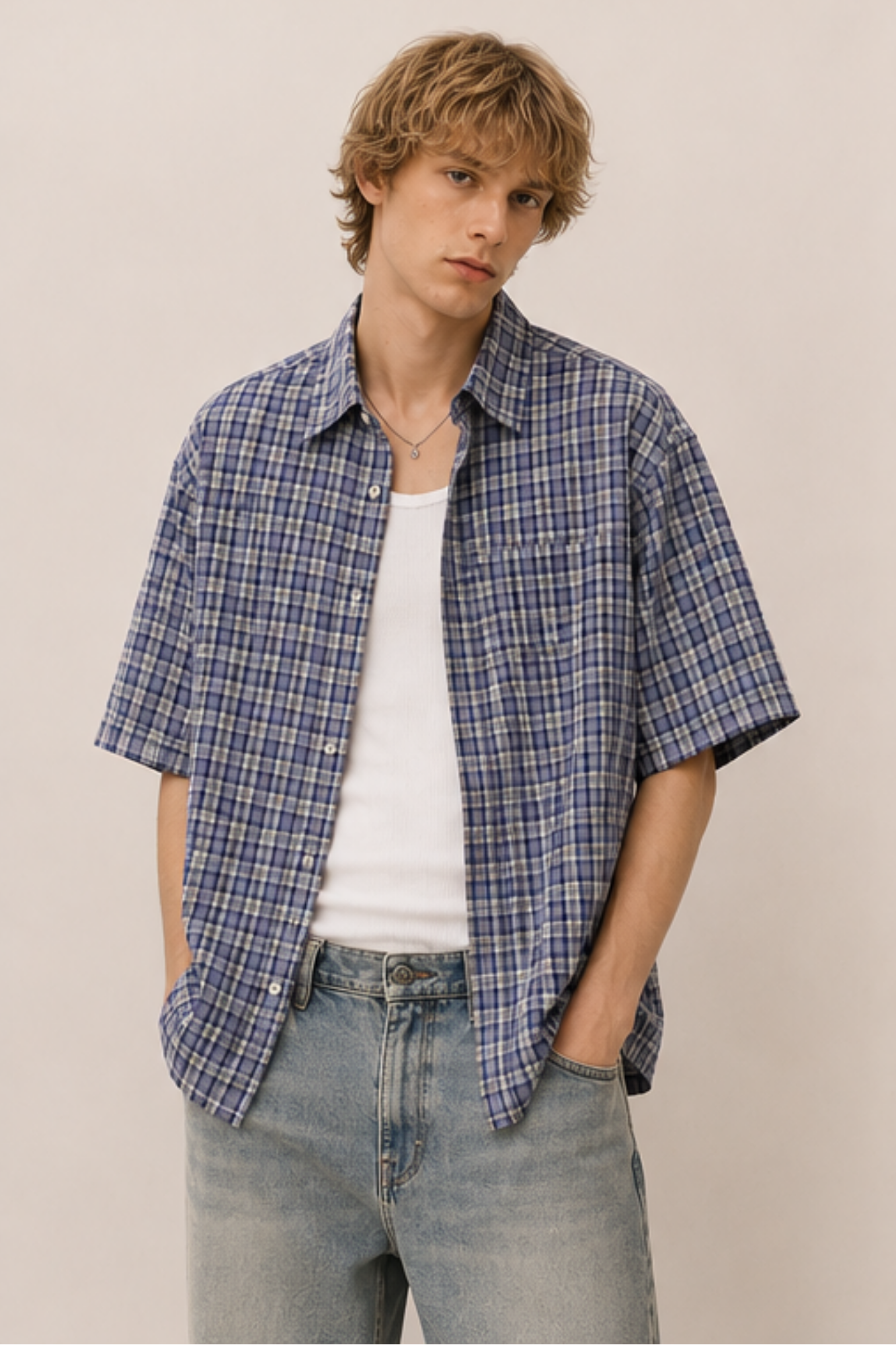 Ficko Checked Navy Shirt