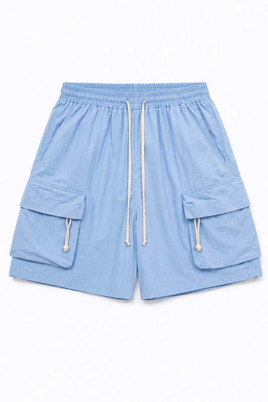 Cargo Shorts Sky Blue Drawstring