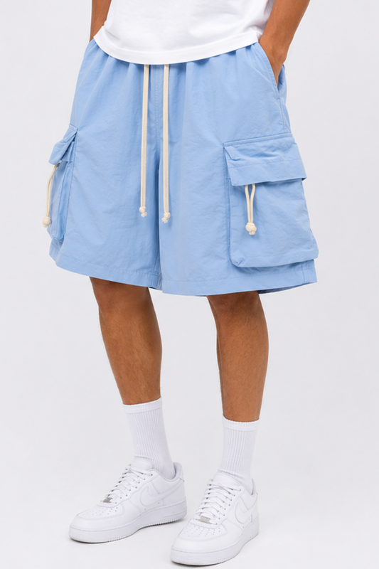 Cargo Shorts Sky Blue Drawstring