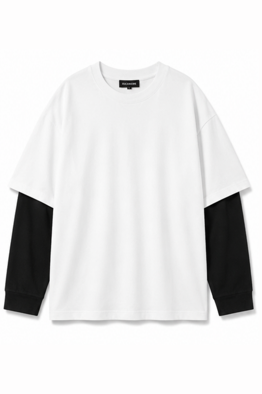 Layered Longsleeve White Black