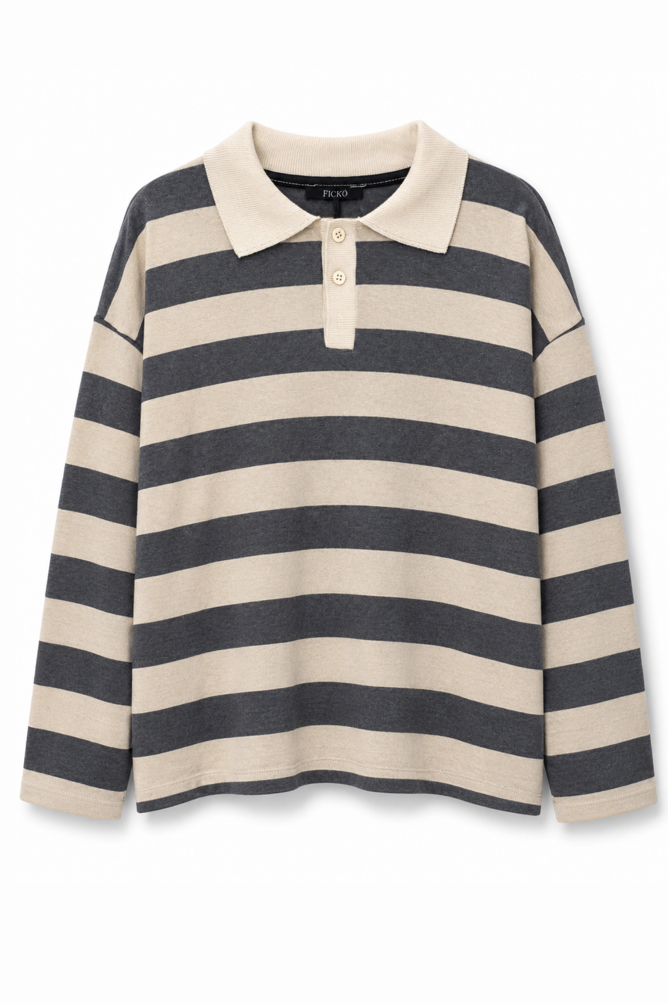 Maglia FICKO a righe – Sabbia/Grigio