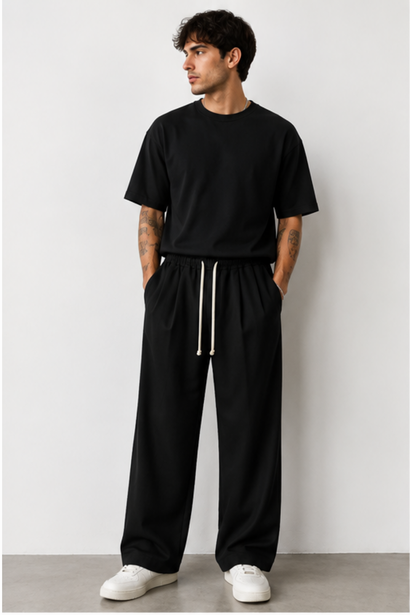 Pantalone Manhattan - Panna/Nero
