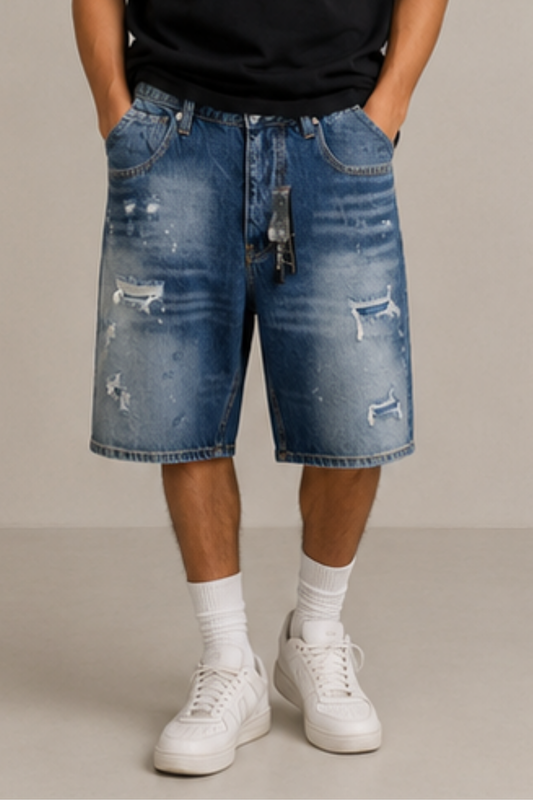 Shorts Denim Destroyed Blue