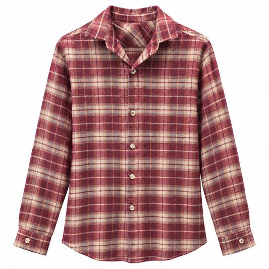 Camicia quadri rosso sfumato