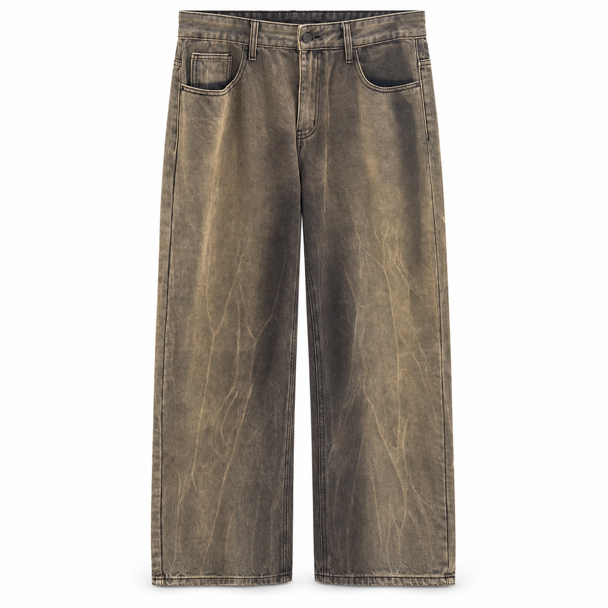 Jeans wide leg verde oliva slavato